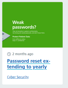 screenshot of news item on intranet